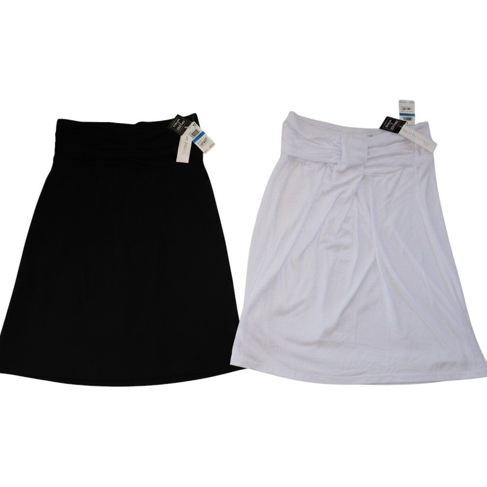 HULA HONEY For MACYS Lot of 2 White & Black Skirts XL NEW WITH TAGS